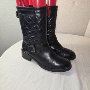 Aquatalia Black Quilted Combat Boots